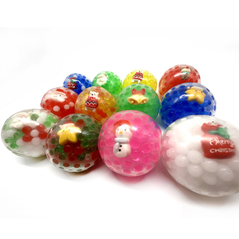 亚马逊新款圣诞节珠子球解压发泄球儿童节日礼物捏捏乐减压玩具工厂批发详情4