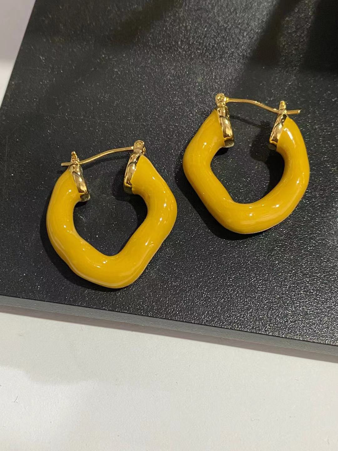 lisa同款彩色耳环珐琅彩釉圆圈耳环韩女国时尚网红同款耳饰耳圈详情8