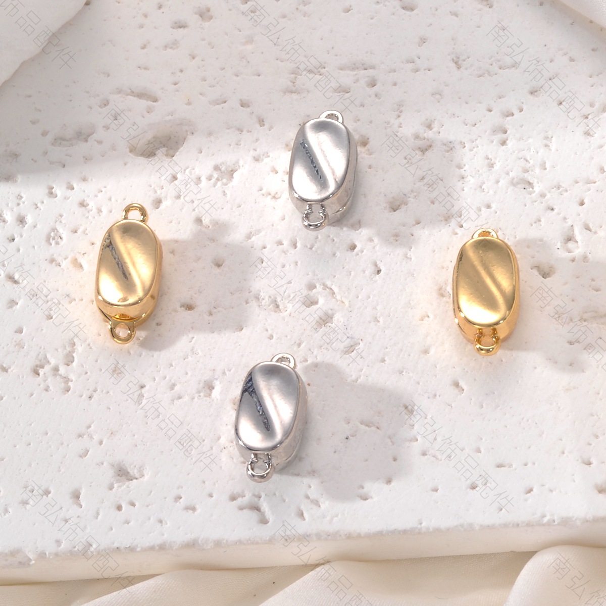 Copper-plated 18k gold pearl necklace with a pleated intaglio clasp and pin socket, a high-end DIY jewelry accessory pic 7