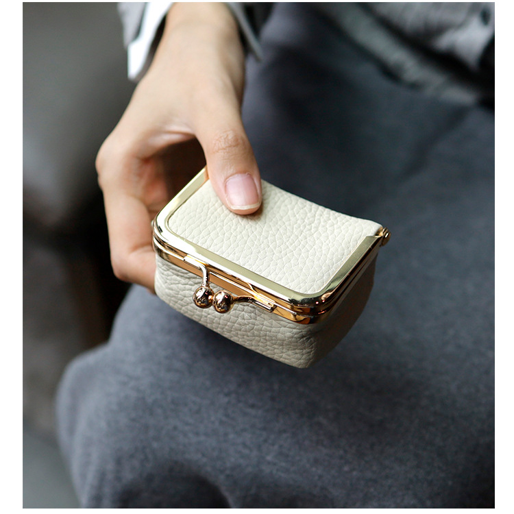 New genuine leather compact gold bag, earphone case, mini ring, necklace, earrings, jewelry bag, coin purse pic 13