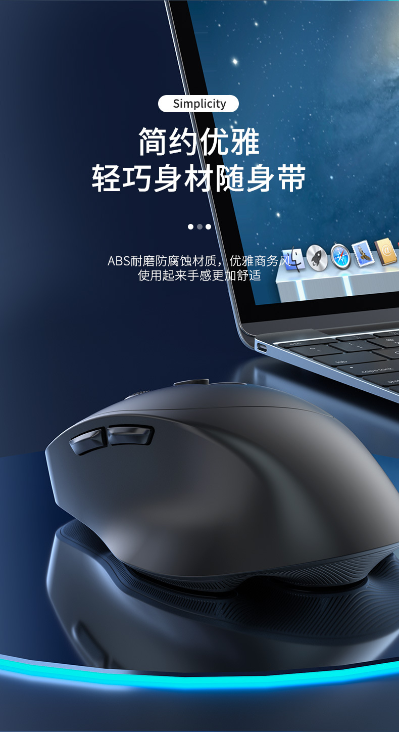 Cross-border bestseller Type-c wireless Bluetooth charging mouse, dual-mode notebook desktop computer, silent gaming and office pic 8