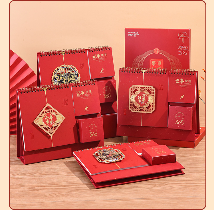 Zhouzhou Calendar 2026 Year of the Horse Desk Calendar, Double-Ring Three-dimensional high-stand Desk Calendar, Creative Pen Holder, sticky Note, Calendar Advertisement Customization pic 17