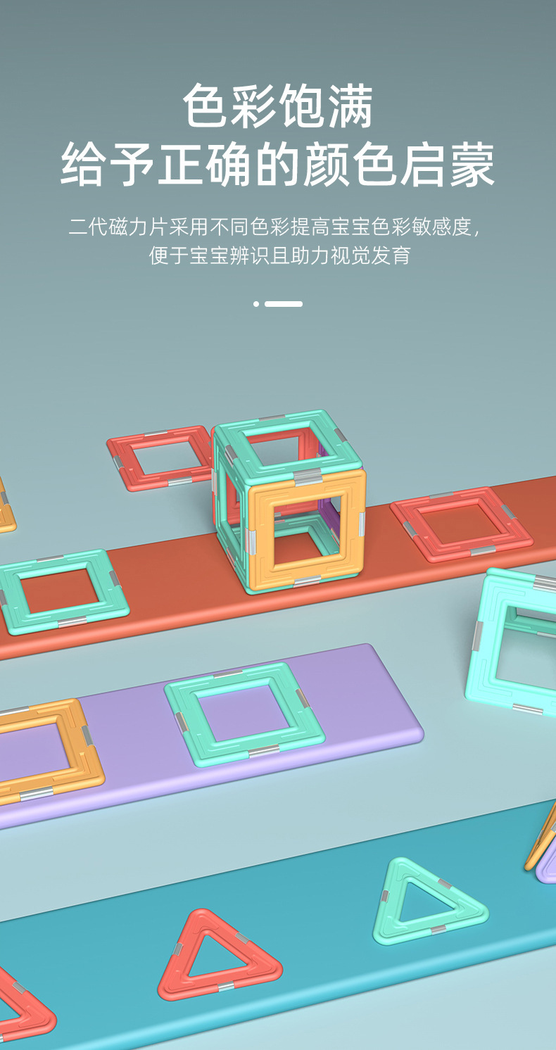 源头工厂定制二代强磁升级款磁力片马卡龙颜色小单批发定制现货详情2