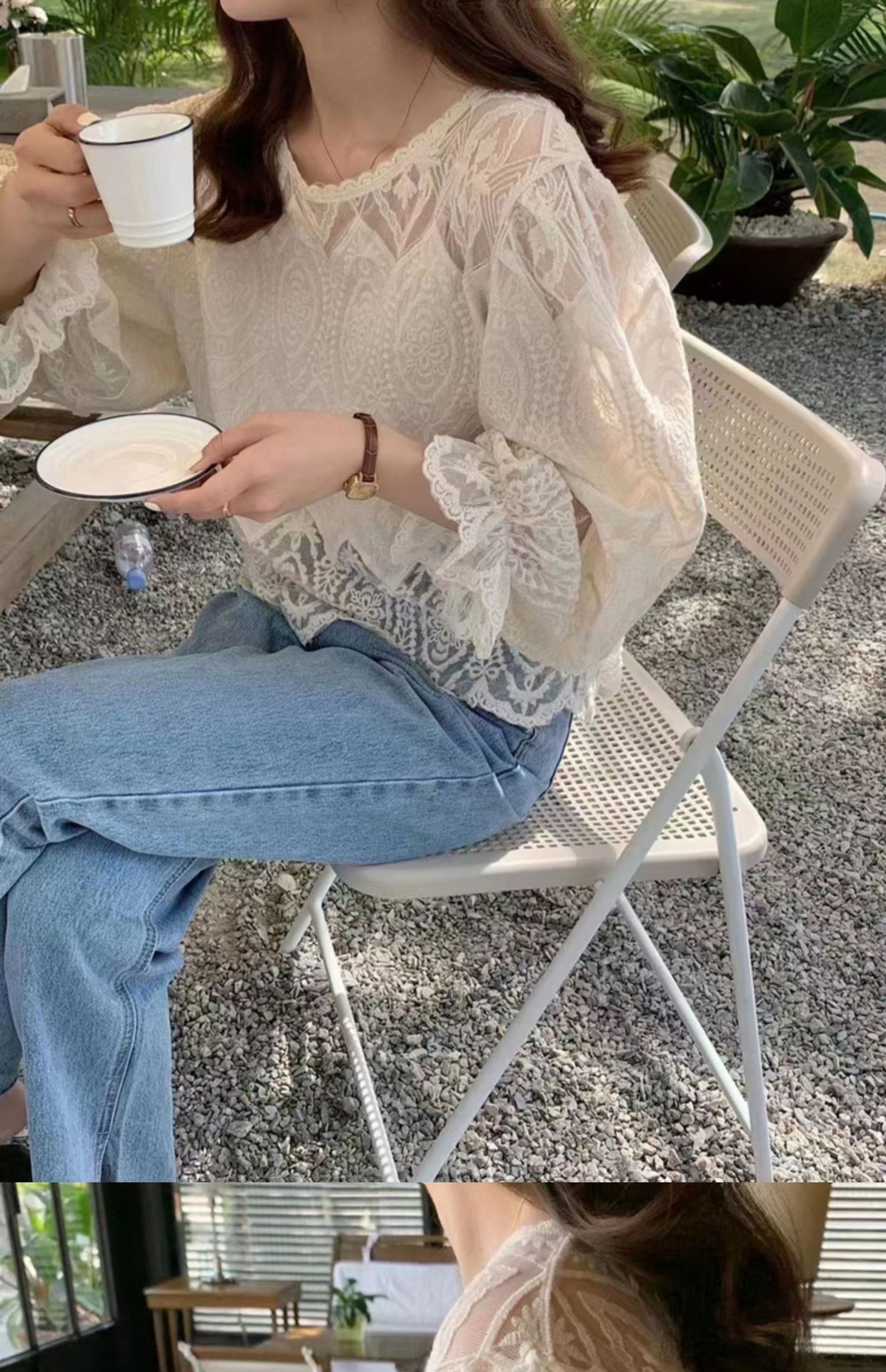蕾丝衬衫女装早春秋2025年新款雪纺宽松洋气时尚小衫长袖上衣百搭详情3