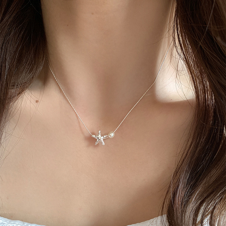 韩国ins冷淡风轻奢气质温柔海星珍珠项链女简约小众设计感锁骨链详情6