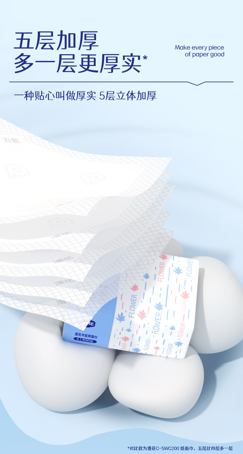 Manhua 400 sheets of tissues, a whole box batch of small packs of napkins, cost-effective home packs of sanitary facial tissues and baby tissues pic 9