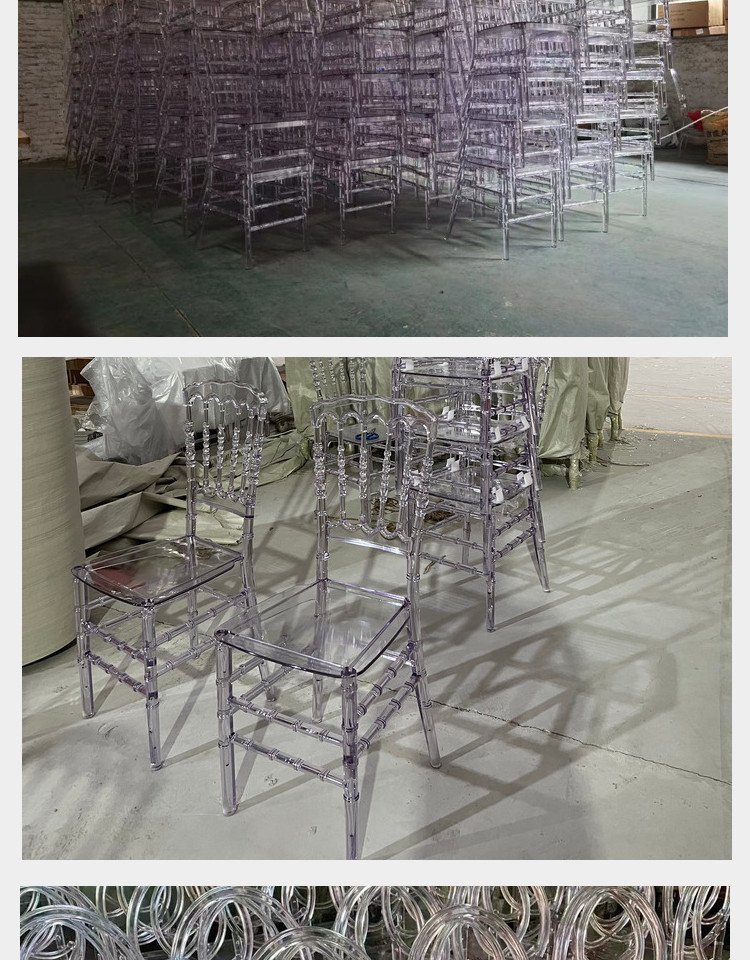Star Factory wholesals acrylic transparent crystal chairs, resin bamboo joint chairs, plastic one-piece outdoor wedding chairs, simple furniture, dining chairs, retro chairs, outdoor plastic chairs and stools pic 7