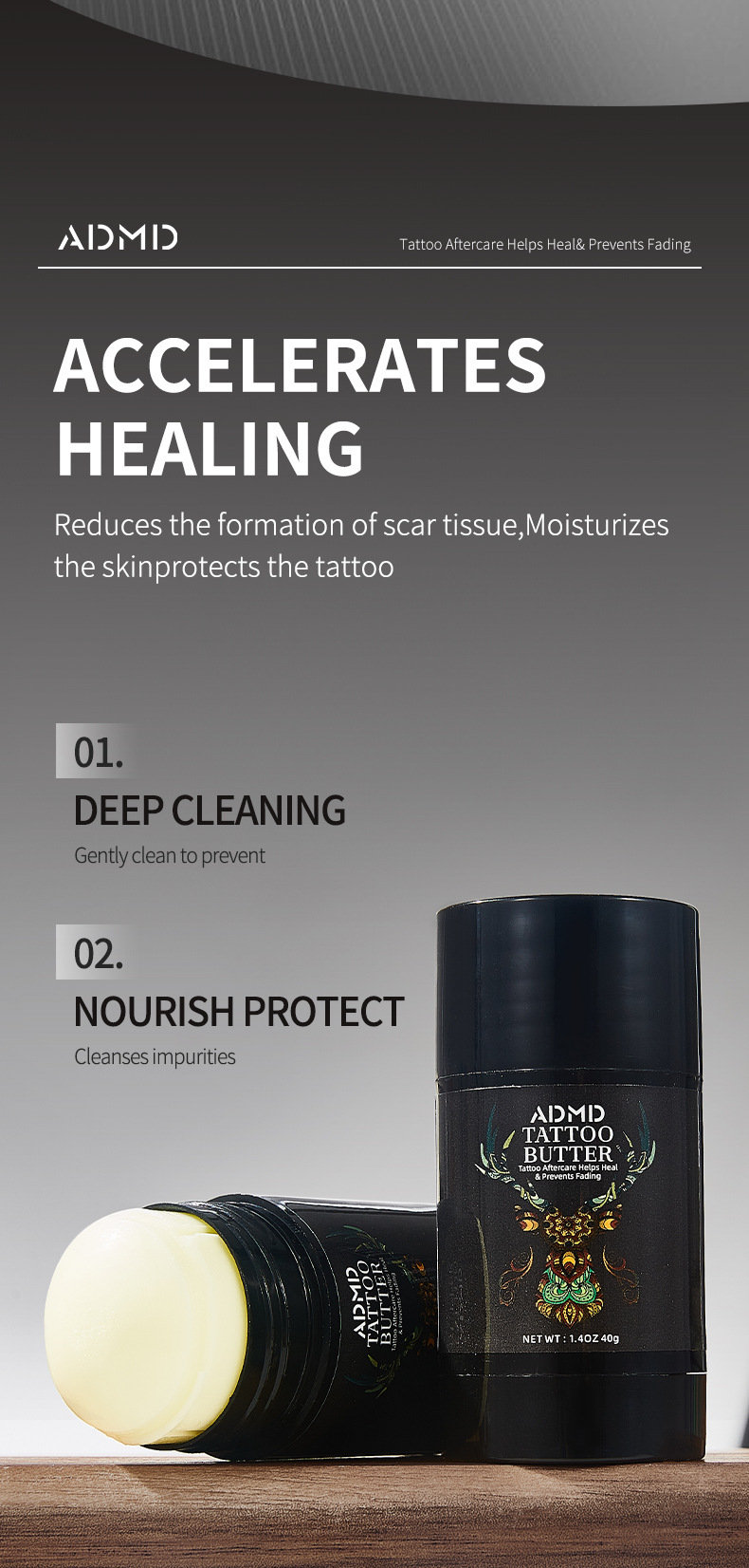 【跨境专供】ADMD纹身护理棒固色显色滋润养肤温和纹绣纹身膏批发详情4