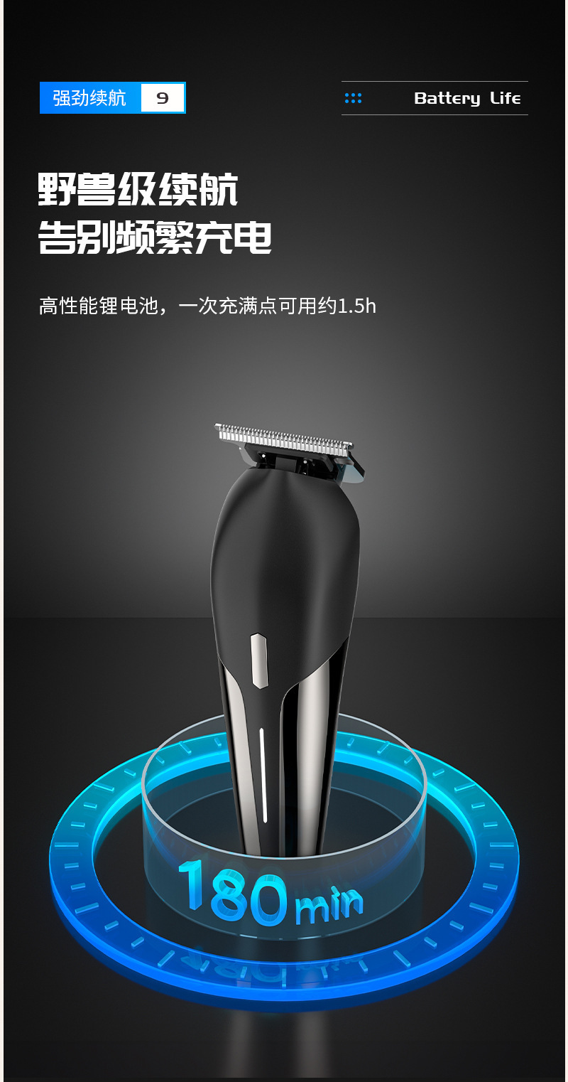 新品雕刻剪Type-C快充理发器发廊专用多功能充电式电推剪家用理发器详情14