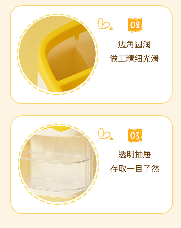 桌面卡通收纳盒 家用客厅书房学生文具整理盒 儿童小饰品萌趣整理详情9