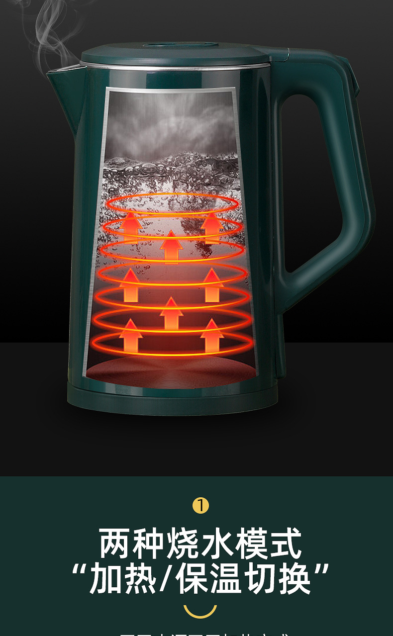 万利达电热水壶大容量3L烧水壶家用智能恒温全自动一体开水壶宿舍详情7