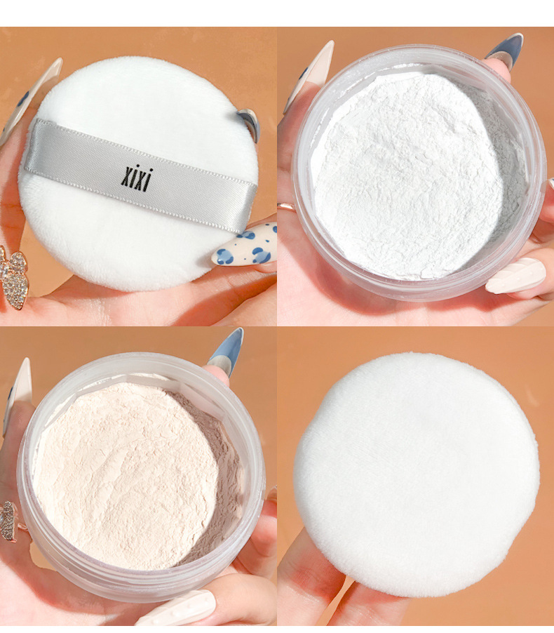 Makeup xixi: Fine, clear, oil-control powder, loose powder, matte, long-lasting, waterproof, sweat-proof, non-smudging, setting powder pic 15