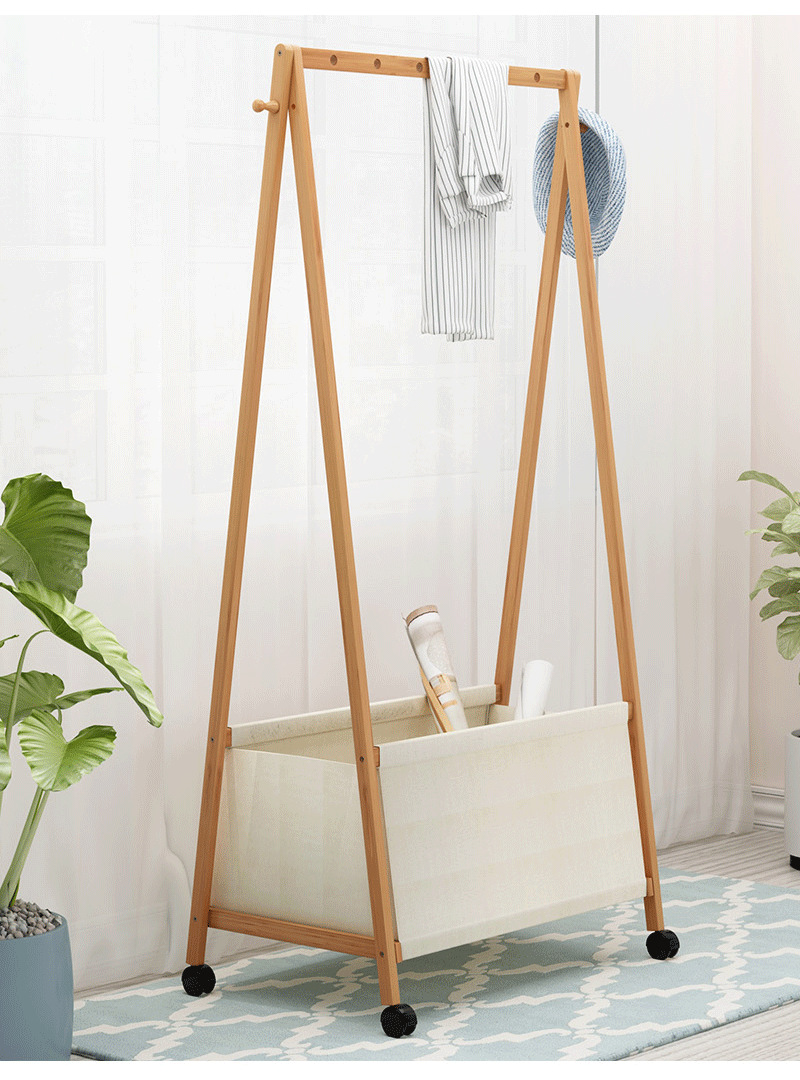 简易衣架落地布艺衣帽架卧室网红家用挂衣服架子挂包架收纳置物架详情7