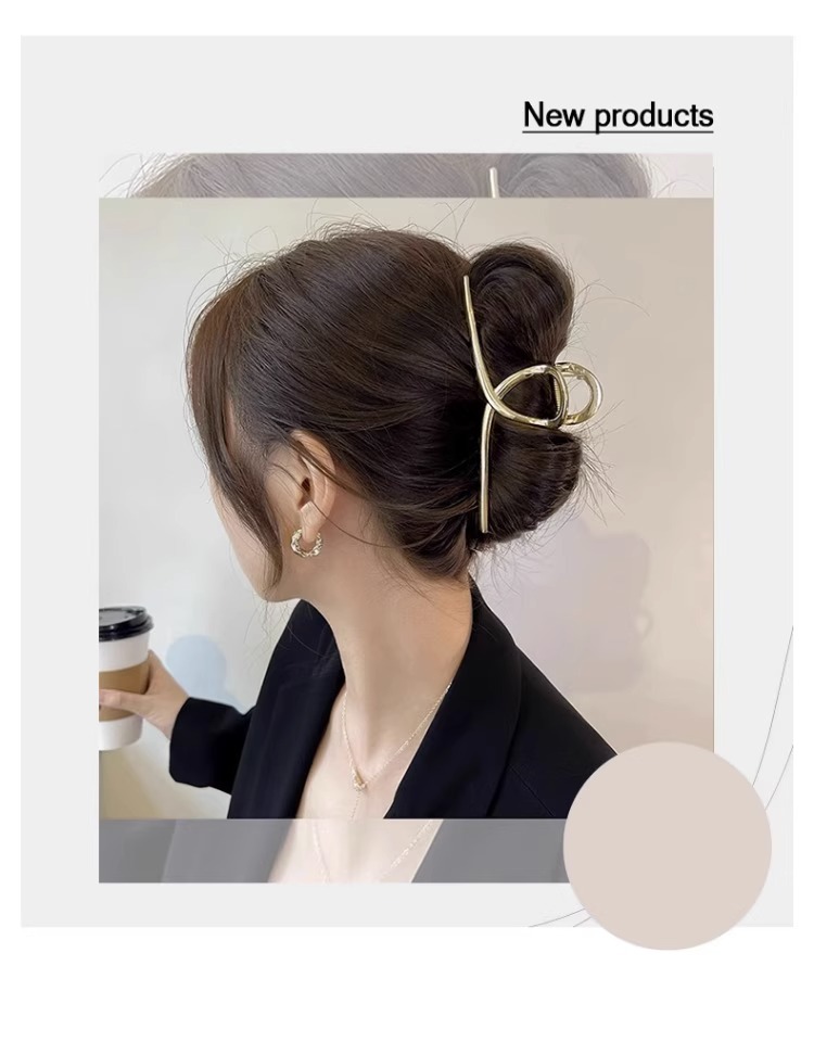 High-end, large shark clip, metal, extra-large grabber, with a large amount of hair, clip headwear, hair clip, and hair accessory for the back of the head of women pic 1