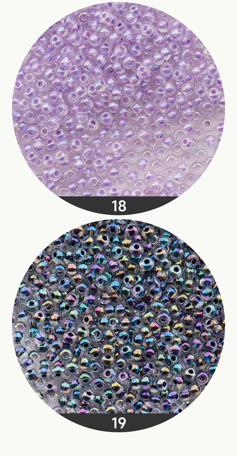 FGB千色玻璃米珠3mm染心幻彩圆珠diy饰品配件串珠手链散珠混珠详情9