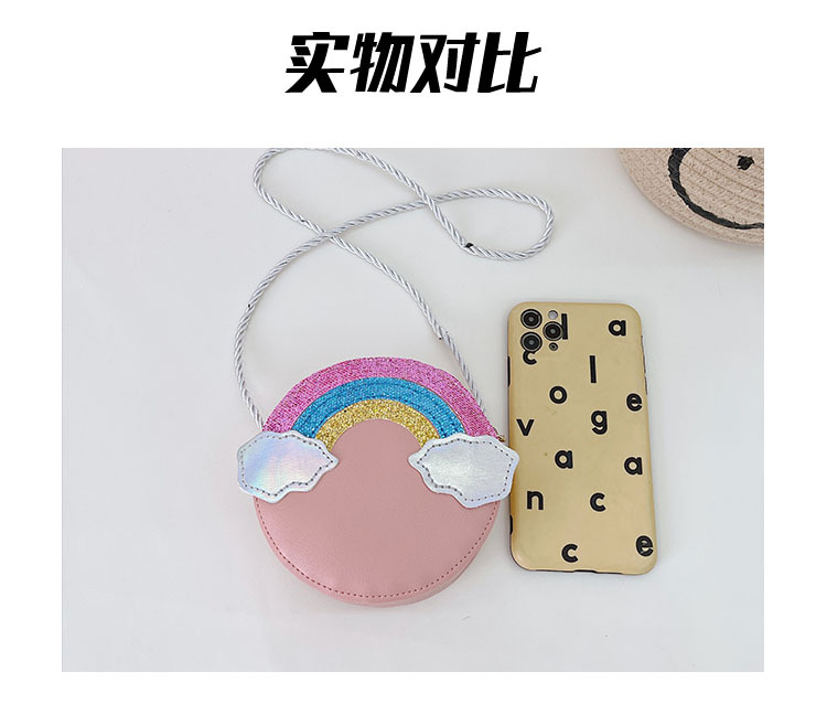 New PU small bag for girls, mini crossbody bag for toddlers and babies, cartoon and cute rainbow coin purse for girls pic 3