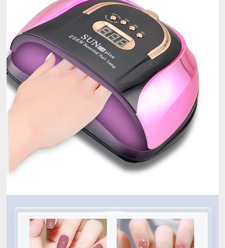 256W high-power nail lamp, special light therapy lamp for nail salons, hand-nail baking lamp, colorful nail machine, cross-border pic 8