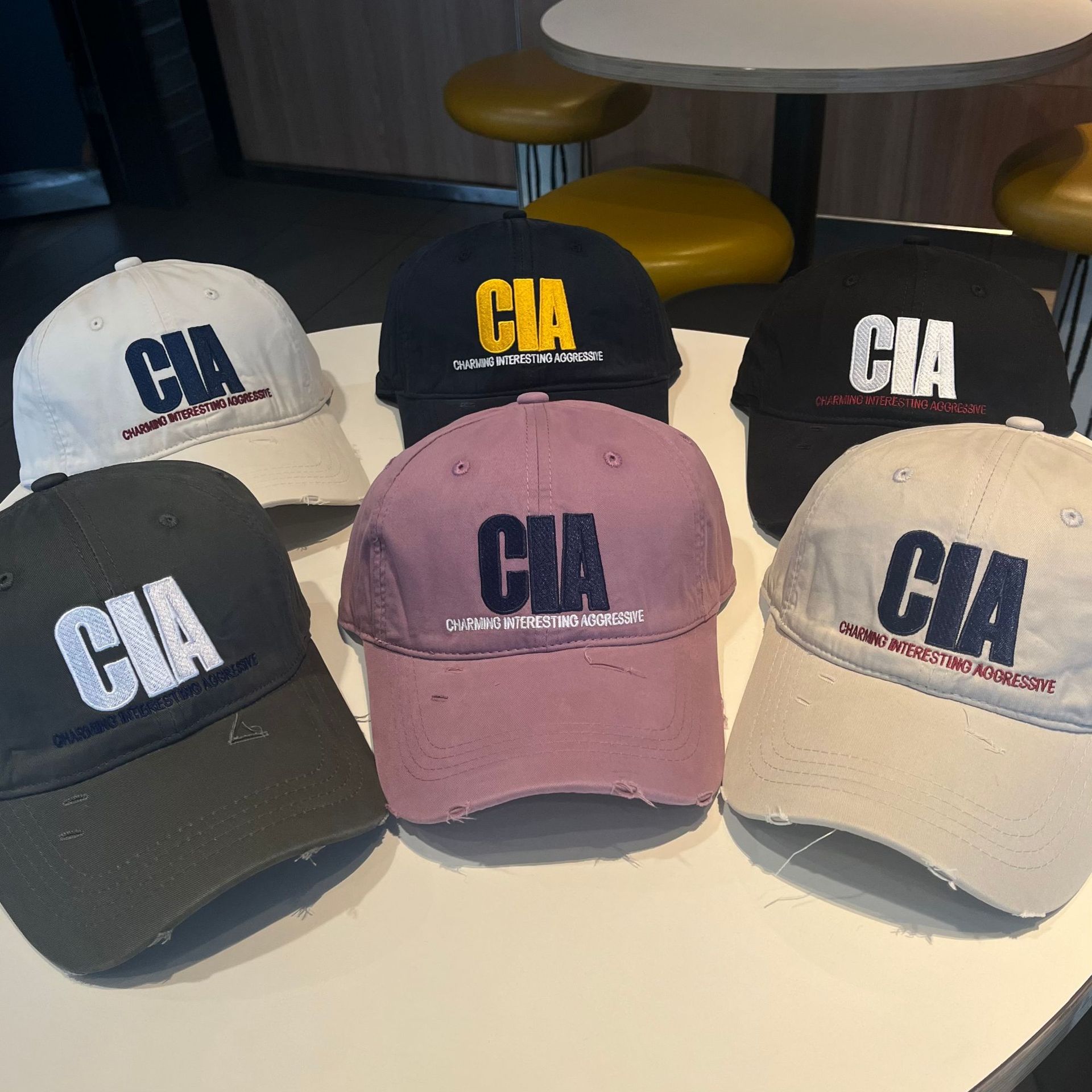 Embroidered baseball caps for men and women, ins feng shui washable caps, casual and versatile, color-blocked soft-top sunshade baseball caps, letters pic 2