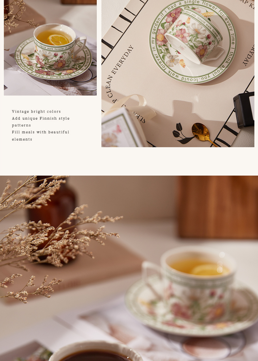 复古陶瓷向阳花开咖啡杯碟套装礼盒高颜值马克杯伴手礼高级感杯子详情5