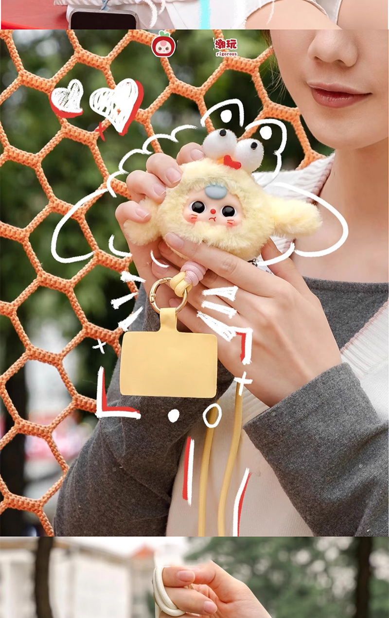 娃三岁手机挂绳挂件卡通毛绒盲盒可爱网红潮流潮玩摆件批发详情5