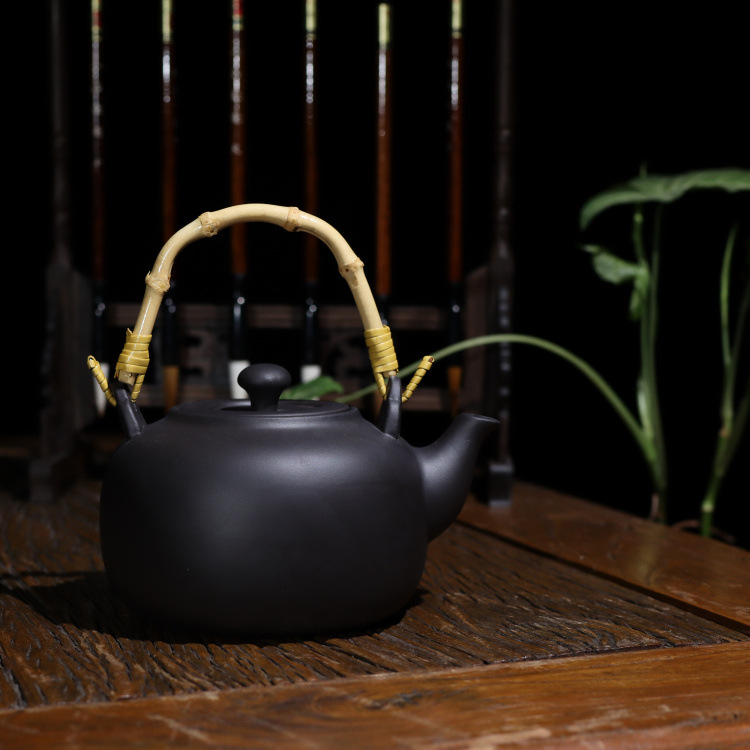 Special offer: Large-capacity purple clay kettle, Gongfu tea set, charcoal stove kettle, household and outdoor handle kettle, suitable for boiling teapots pic 12
