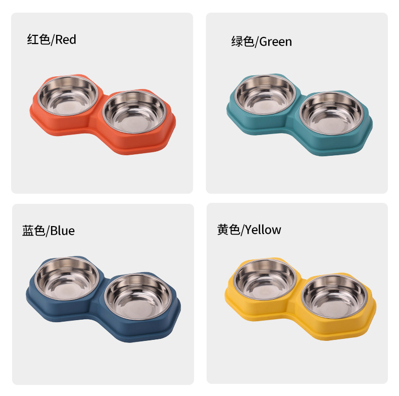 Pet stainless steel dog bowl, feeding water dispenser, double bowl, cat bowl, dog bowl, pet food utensils, cat basin, cat supplies batch pic 5