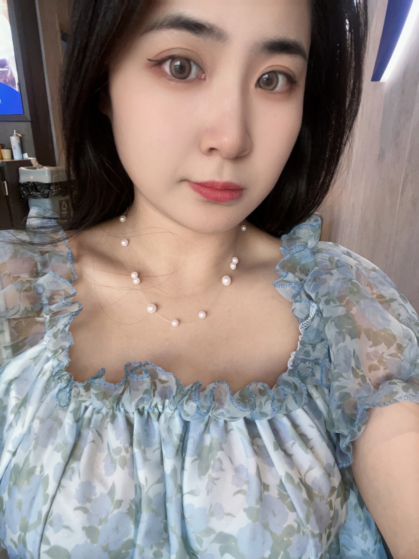 小清新珍珠鱼线项链女短款轻奢小众设计感气质小心机颈链锁骨链女详情4