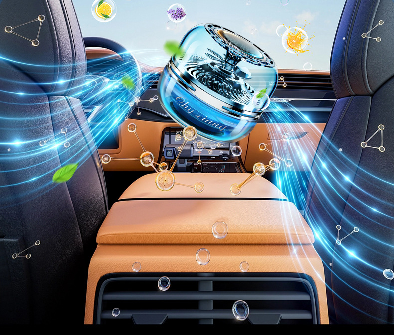 The new solar-powered rotating aromatherapy essential oil car perfume holder from Qihang is a high-end and long-lasting fragrance pic 10