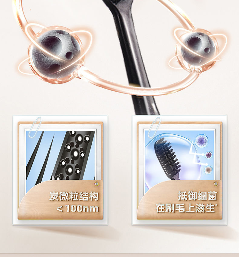好来（原黑人）T27炭丝深洁牙刷两支装4倍洁净弹力软毛备长炭螺详情7