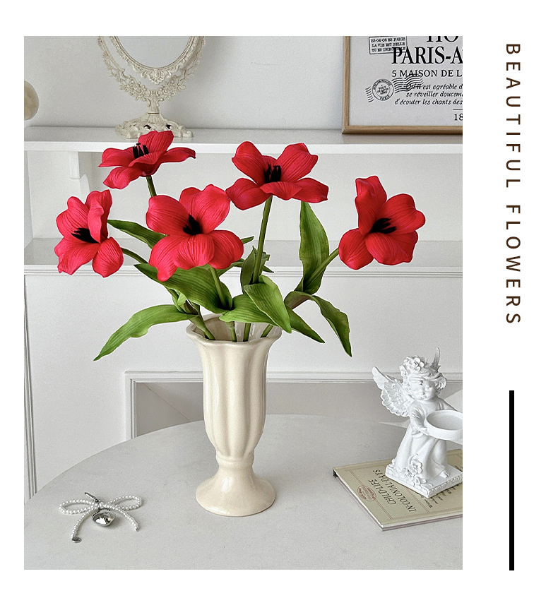 高品质PU手感布朗尼郁金香仿真花客厅家居装饰婚礼堂花艺摄影道具详情10