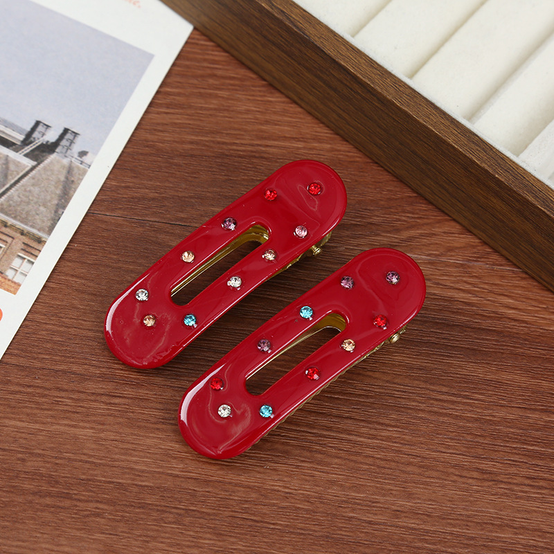 韩版百搭椭圆发卡高级感精致彩钻边夹醋酸板材百搭刘海夹批发详情4