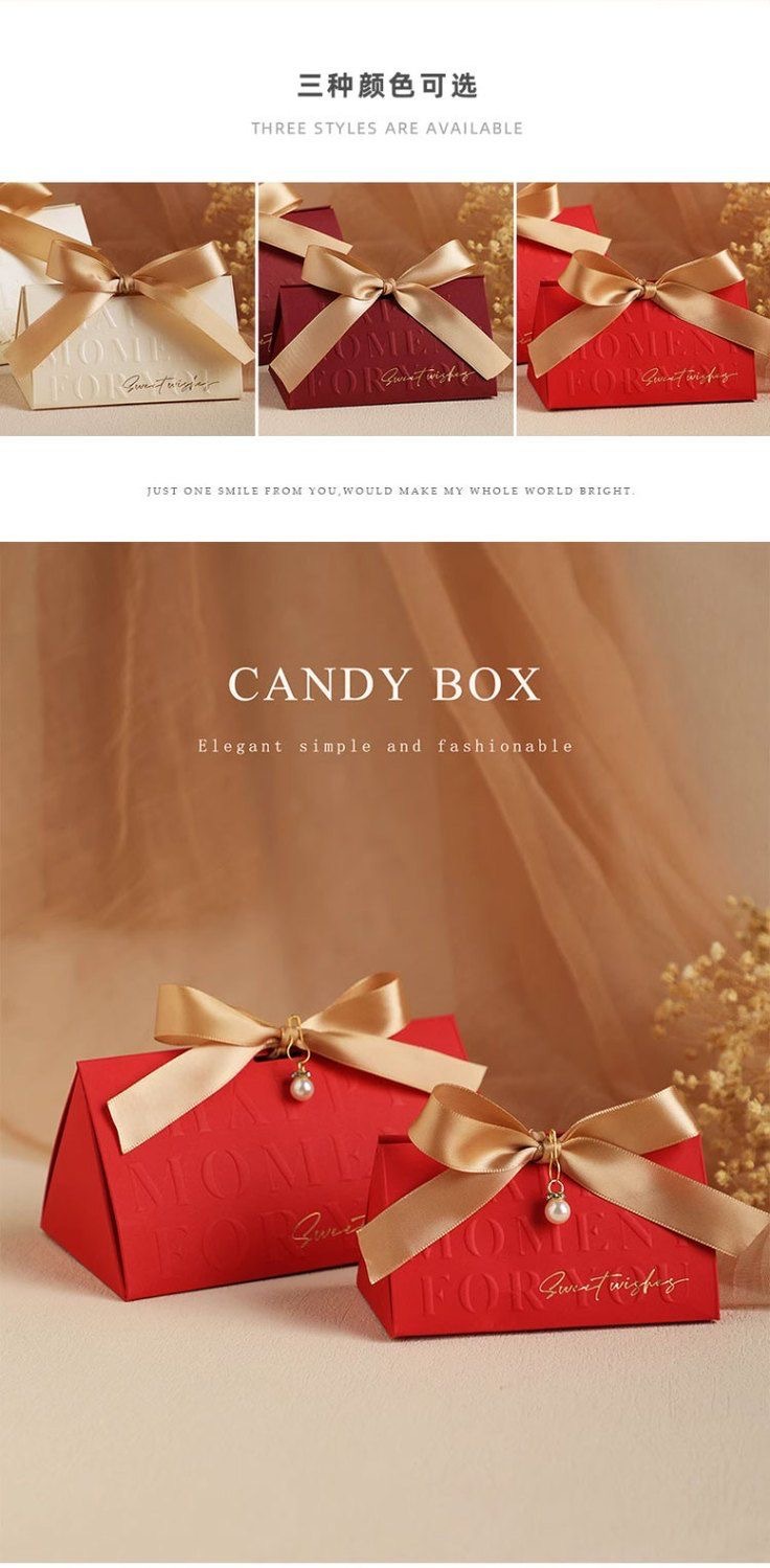 New high-end wedding candy box for 2025 wedding, triangular empty box as a souvenir wholesale pic 13