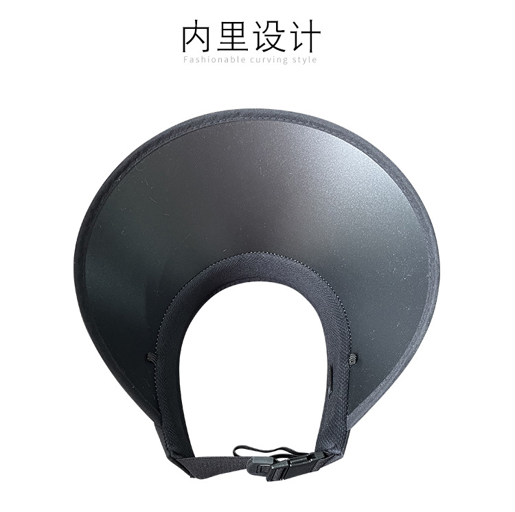 新款女士夏季可调节大沿防紫外线遮阳帽子户外运动塑料防晒空顶帽详情6