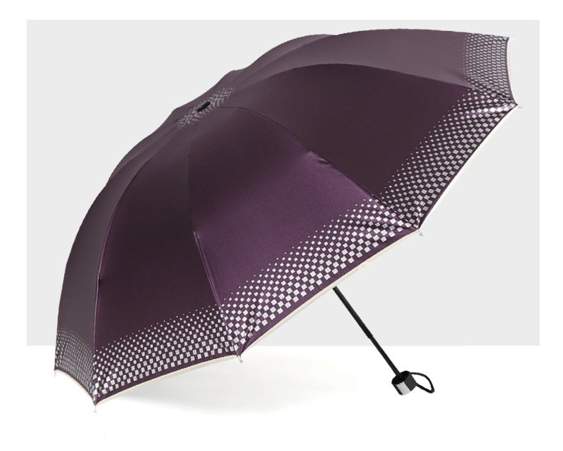 可印刷三折太阳伞商务广告晴雨伞遮阳厂家现货批发纯色素色印logo详情14