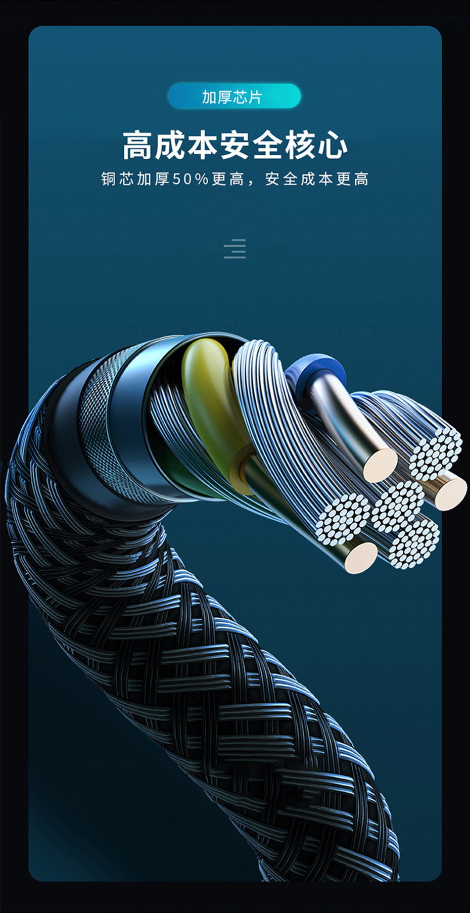 锌合金数据线适用安卓TYPE-C苹果手机USB中性5A快充电线厂家直销详情7