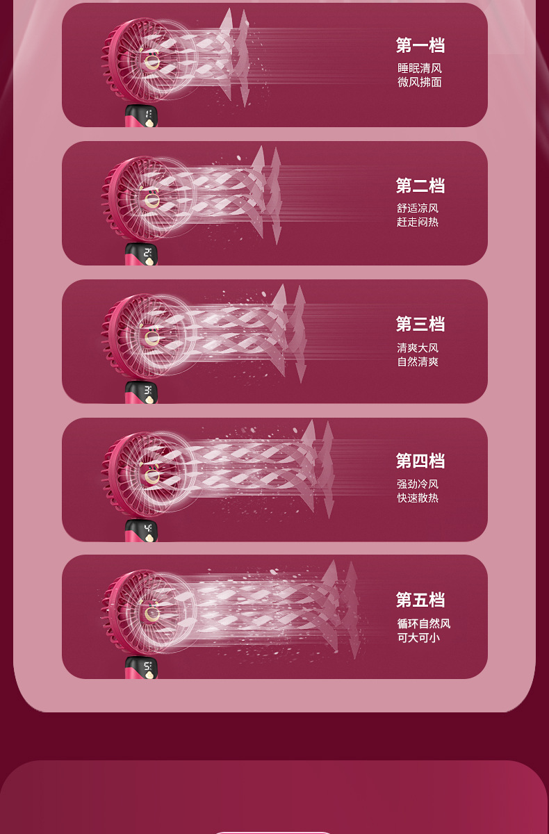 usb手持小风扇迷你便携式可充电款学生桌面手持静音小电风扇厂家详情27