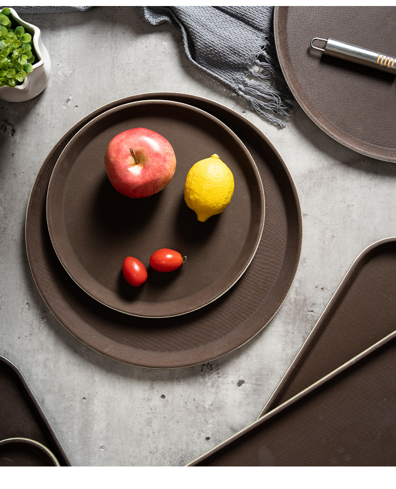 Anti-slip tempered tray, PP plastic tray, rectangular commercial hotel serving plate, awarding and loading plate pic 15
