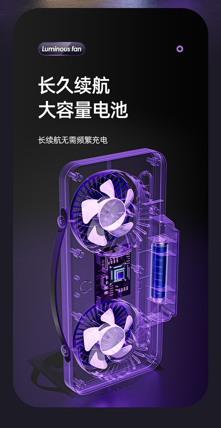 New dual-head fan, home charging desktop fan, wall-mounted USB air circulation fan, small fan, light pic 8