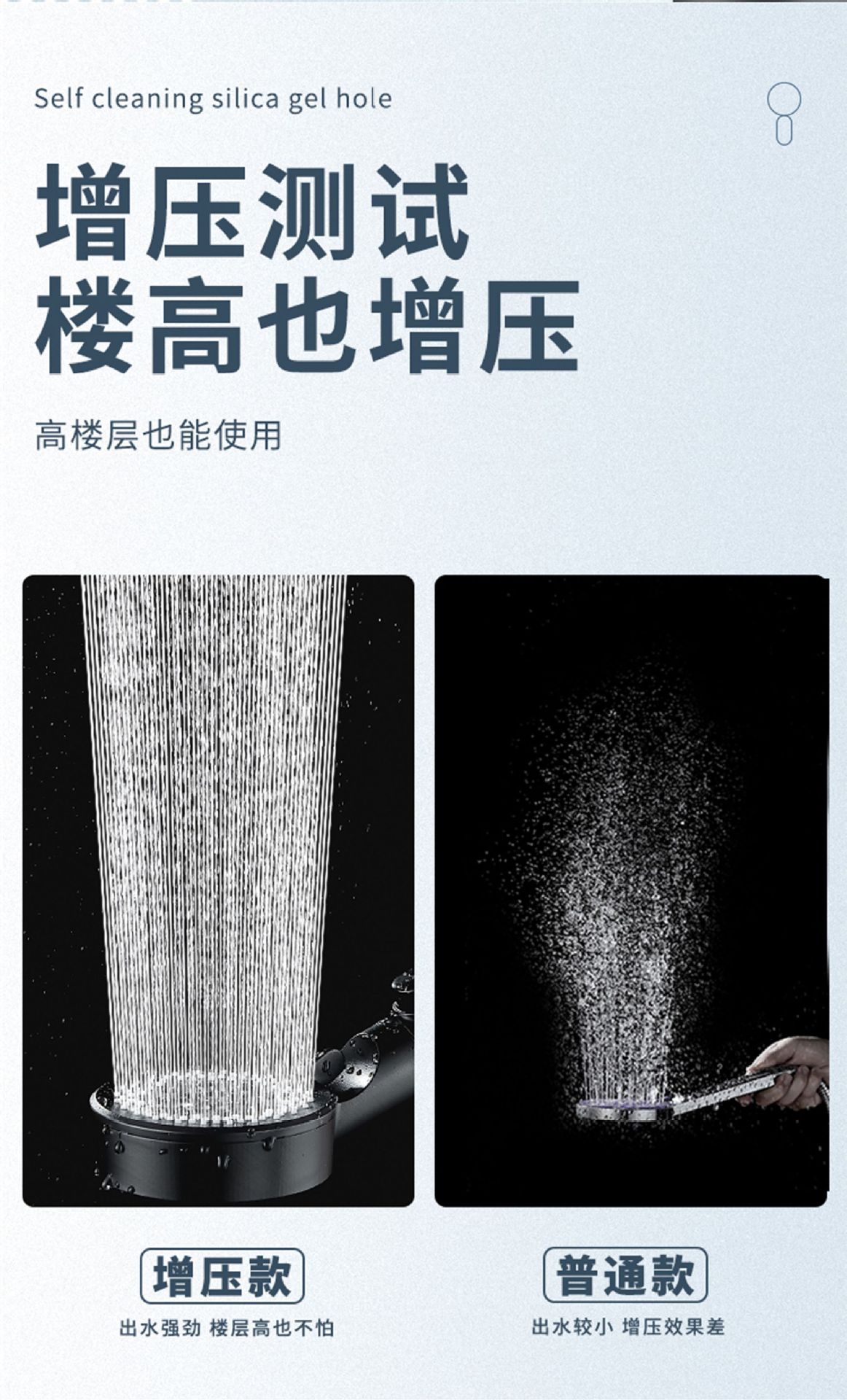 【 Factory Wholesale 】 Pressure-increasing Showerhead, Black Warrior Black Five-Speed Showerhead, Hand-held spray Showerhead pic 7