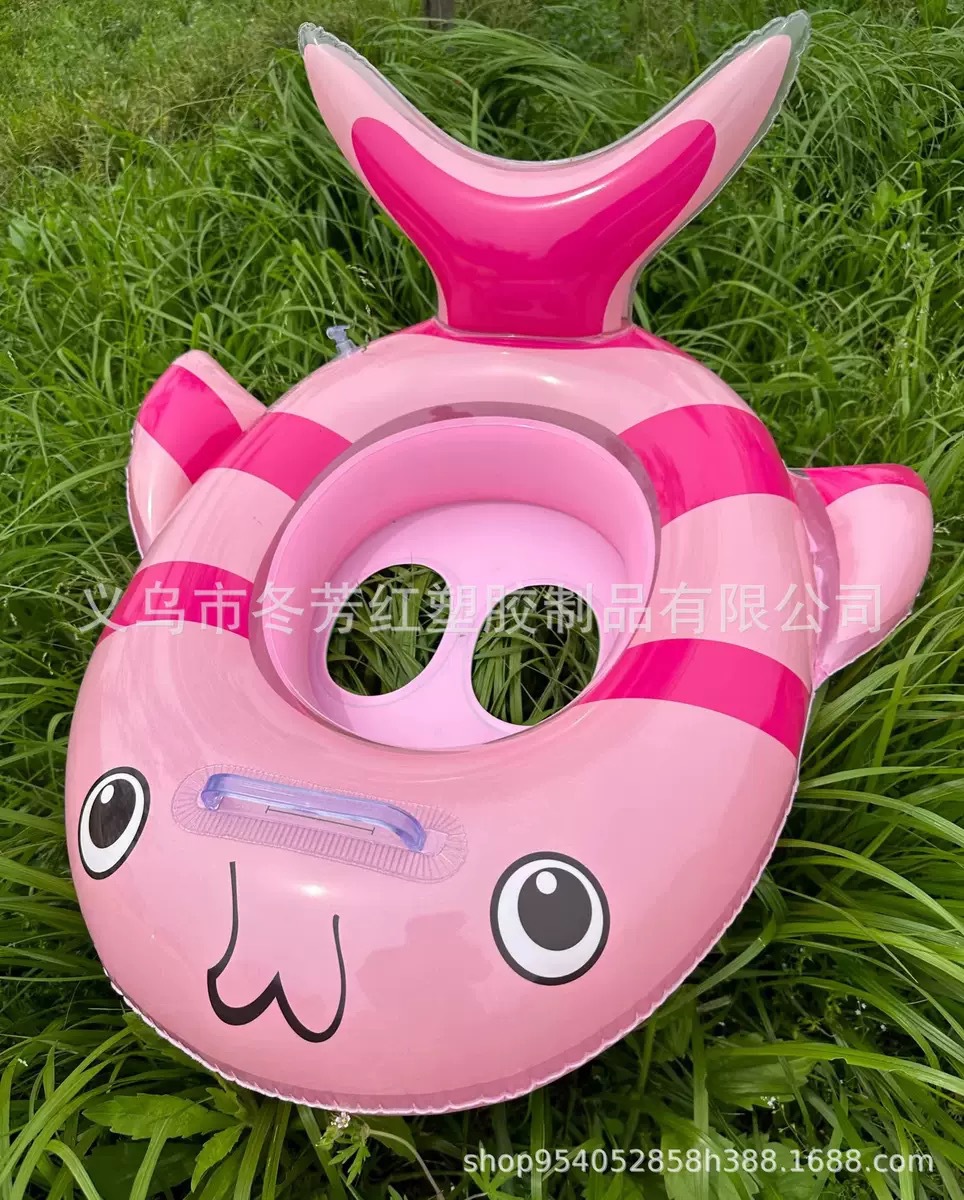 厂家直供新款PVC可爱表情充气儿童游泳圈动物座圈带把手运动户外游泳用品详情5