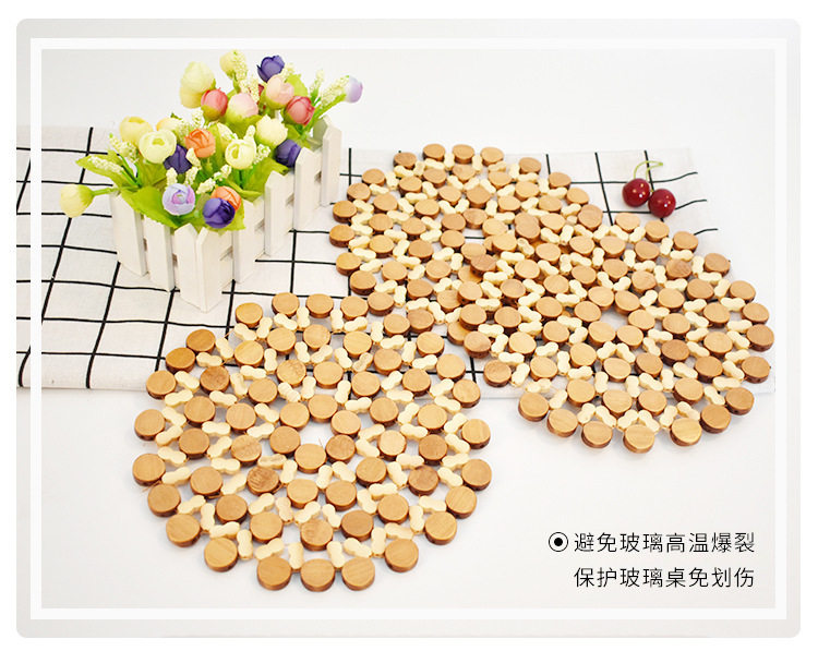 Household bamboo heat-insulating placemats, natural heat-resistant pads, high-temperature resistant bowl pads, pot pads, popular daily necessities, cups, heat-insulating cups pic 11