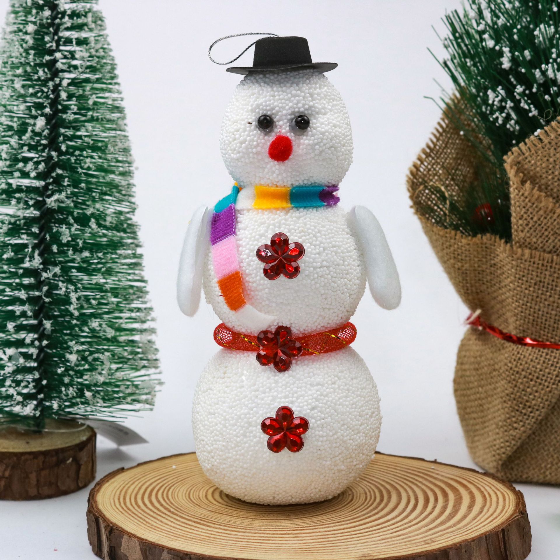 Large three-layer Christmas foam snowman three-dimensional decorative ornaments, scene Christmas pendants, handicrafts and gifts pic 8