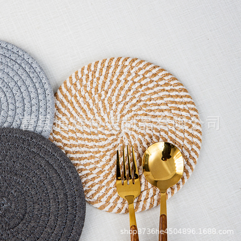 碗垫隔热餐垫圆形麻编织杯垫隔热盘垫装饰道具垫子家用防烫锅垫详情23