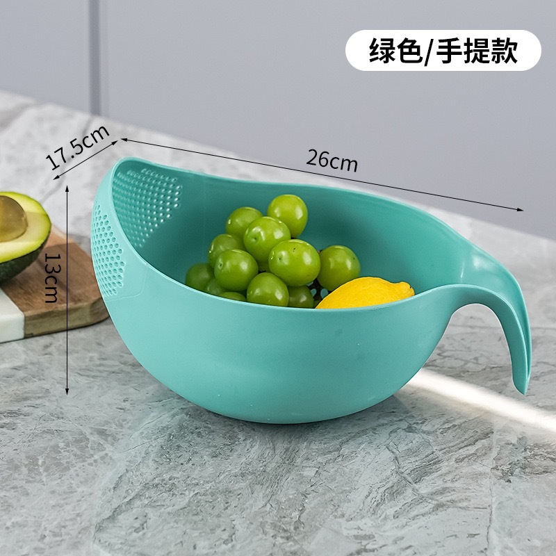 Kitchen household vegetable washing wonder: thickened rotating draining basket, vegetable washing basin, plastic basin, draining basin, fruit plate, rice-washing basin pic 7