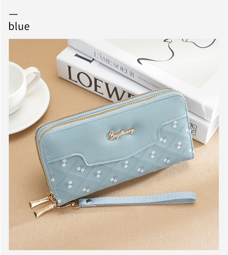 钱包女生长款新款韩版简约拼接手拿包wallet零钱包卡包女士高级感详情22