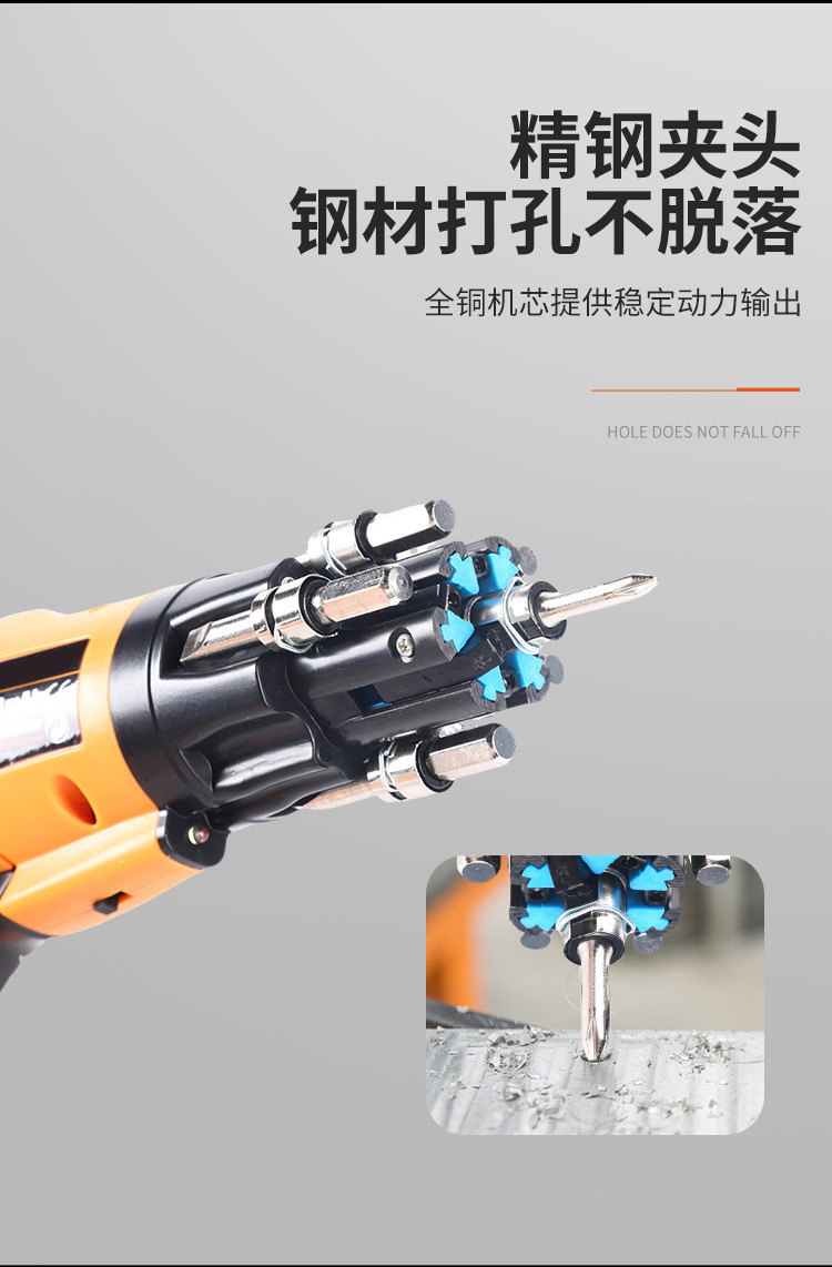 Bison Cool Label 3.6V Small household electric screwdriver, multi-functional lithium battery hand drill, large-capacity brushless screwdriver pic 6