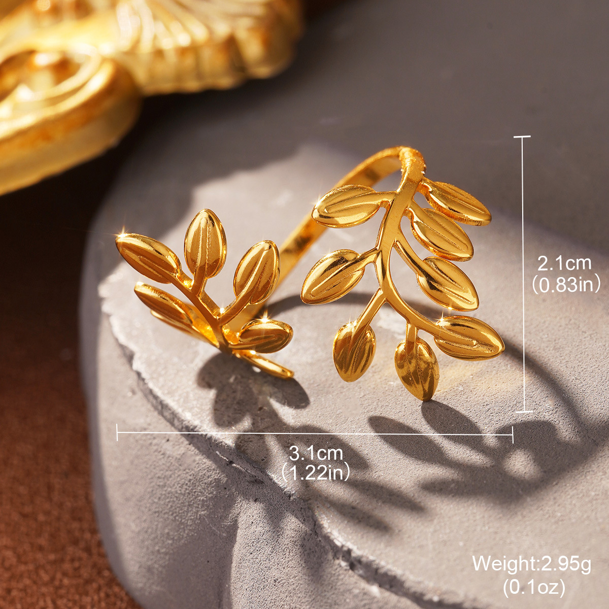 Wholesale of fashionable and versatile titanium steel, stainless steel leaf oval lines, niche and light luxury, adjustable opening rings pic 40