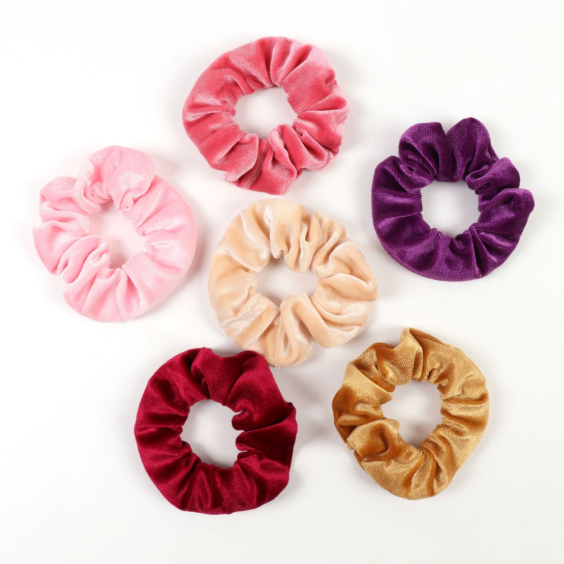 Cross-border Korean velvet 12-color invisible zipper large intestine hair band, European and American velvet simple and retro solid color hair tie accessory pic 16