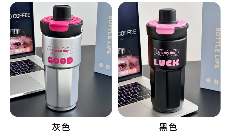 ins style flower language portable insulated cup, female stainless steel high appearance level student 316 water cup, insulated tea-water separation cup pic 25