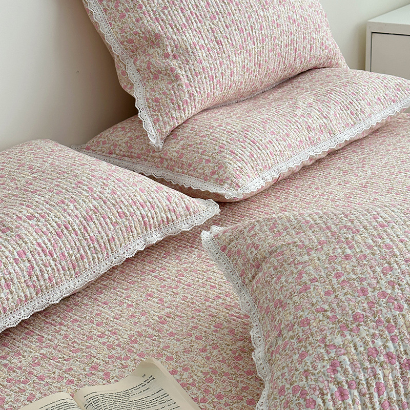 Lisa series, a three-piece set of all-cotton high-temperature sand-washed cotton bed cover, is skin-friendly, breathable and suitable for all seasons pic 67